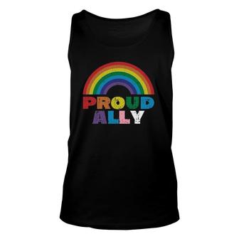 Proud Ally Lgbt Rainbow Gay Pride Month Unisex Tank Top - Seseable