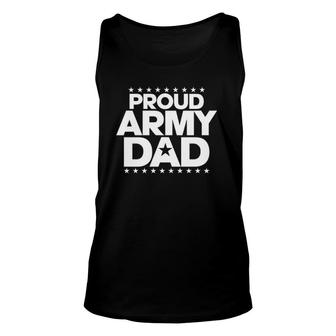 Proud Army Dad With Star Shield For Fathers Of Soldiers Unisex Tank Top - Seseable