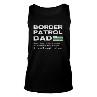 Proud Border Patrol Dad Father Thin Green Line Flag Unisex Tank Top - Seseable