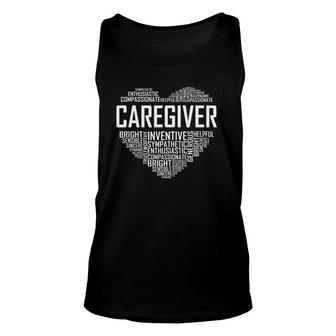 Proud Caregiver Heart Caregiver Nurse Appreciation Unisex Tank Top | Mazezy