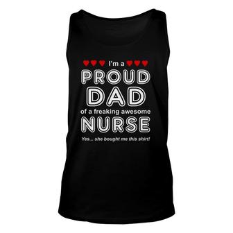 Proud Dad Gift From Awesome Nurse Daughter Fathers Day Gift Unisex Tank Top - Seseable