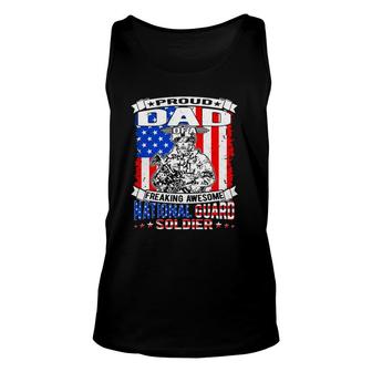 Proud Dad Of A National Guard Soldier Military Father Gift Unisex Tank Top - Seseable