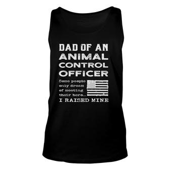 Proud Dad Of An Animal Control Officer Father Usa Flag Papa Unisex Tank Top - Seseable