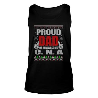 Proud Dad Of An Awesome Cna Nurse Nursing Father Gifts Unisex Tank Top - Seseable