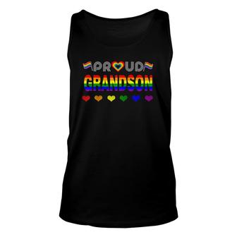 Proud Grandson Rainbow Lgbt Gay Pride Month Lgbt Raglan Baseball Tee Unisex Tank Top - Seseable