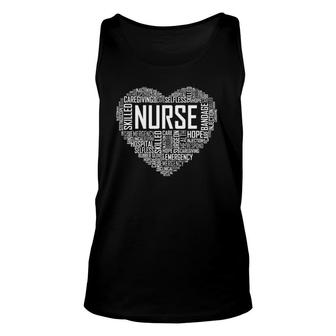 Proud Nurse Heart Love Appreciation Gift Unisex Tank Top - Seseable