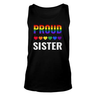 Proud Sister Gay Pride Month Lgbt Ally Family Lesbian Unisex Unisex Tank Top - Seseable