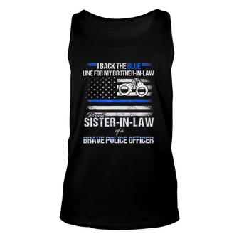 Proud Sister In Law Of A Brave Police Officer Gif Unisex Tank Top - Seseable