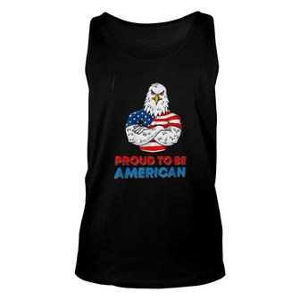 Proud To Be American Funny Bald Eagle Gift Unisex Tank Top - Seseable
