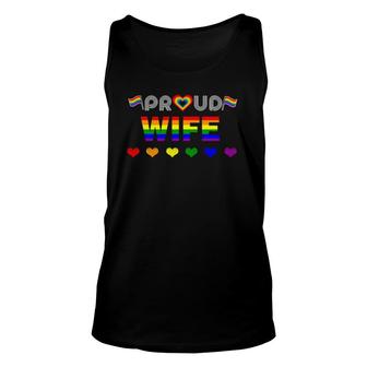 Proud Wife Rainbow Lgbt Gay Pride Month Lgbt Unisex Tank Top - Seseable