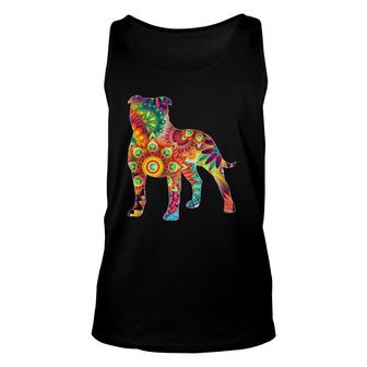 Psychedelic Trippy American Staffordshire Bull Terrier Lover Tank Top | Mazezy