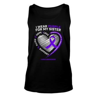 Purple Ribbon Gifts Men Women Warrior Sister Lupus Awareness Unisex Tank Top - Seseable