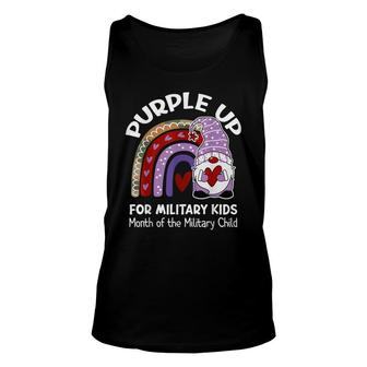 Purple Up For Military Kids Military Child Month Gnome Unisex Tank Top - Seseable