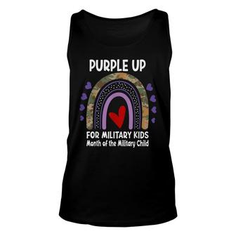 Purple Up For Military Kids Military Child Month Rainbow Unisex Tank Top - Seseable