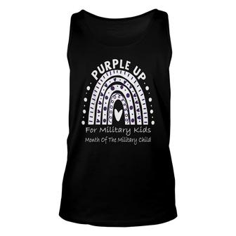 Purple Up For Military Kids Month Military Child Rainbow Unisex Tank Top - Seseable