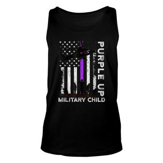 Purple Up Military Kids Military Child Month Us Flag Unisex Tank Top - Seseable