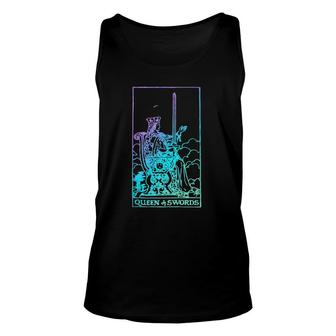 Queen Of Swords Tarot Card Rider Waite Witchy Unisex Tank Top | Mazezy