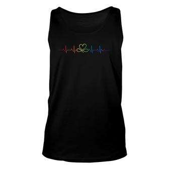 Rainbow Flag Lgbtq Heartbeat Gay Pride Month Lgbt Unisex Tank Top - Seseable
