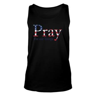 Womens Red Friday Military Patriotic Pray For Our Troops Deployed V-Neck Tank Top | Mazezy