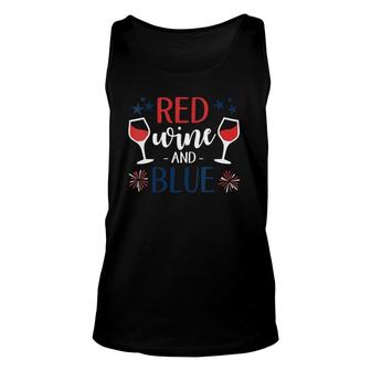 Red Wine And Blue Fourth Of July Usa Flag Labor Memorial Day Unisex Tank Top - Seseable