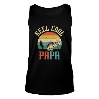 Reel Cool Papa Fishing Dad Gifts Fathers Day Fisherman Fish Unisex Tank Top - Seseable