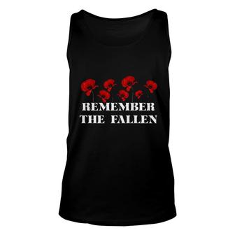 Remember The Fallen Red Flower Beautiful Unisex Tank Top - Seseable