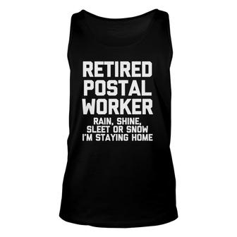 Retired Postal Worker Funny Postal Clerk Post Office Unisex Tank Top | Mazezy
