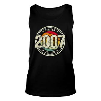 Retro 15 Years Old Vintage 2007 Limited Edition 15Th Birthday Unisex Tank Top - Seseable