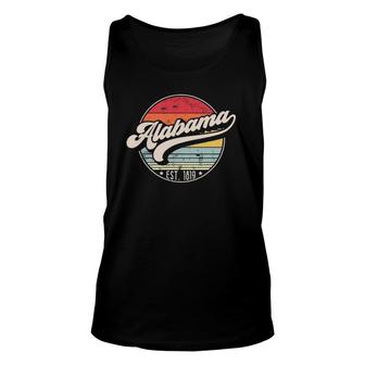 Retro Alabama Home State Al Cool 70S Style Sunset Unisex Tank Top - Seseable
