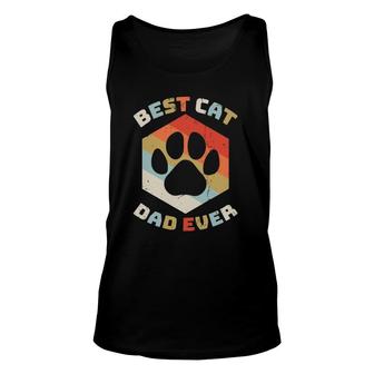 Retro Best Cat Dad Ever Cats Daddy Kitten Owner Unisex Tank Top - Seseable