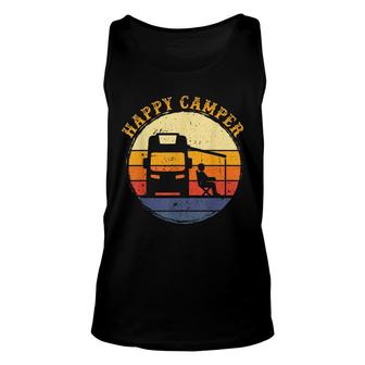 Retro Happy Camper Rv Camping Fun Gift For The Camping Unisex Tank Top - Thegiftio