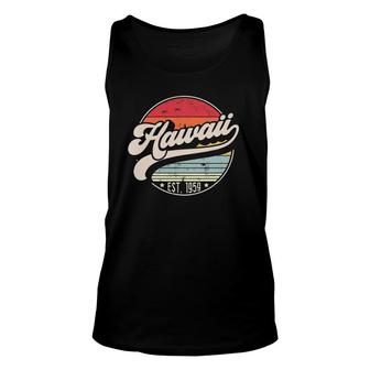 Retro Hawaii Home State Hi Cool 70S Style Sunset Gift Unisex Tank Top - Seseable