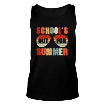 Retro Last Day Of Schools Out For Summer Teacher Vintage Unisex Tank Top - Seseable