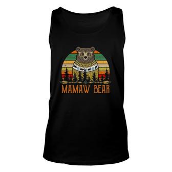 Retro Mamaw Bear Matching Family Funny Fathers Day Unisex Tank Top - Seseable