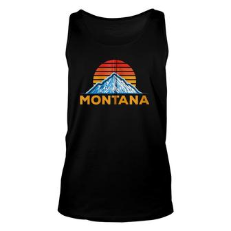 Retro Montana Home Graphic Icon Souvenir Us State Pride Top Zip Unisex Tank Top - Seseable