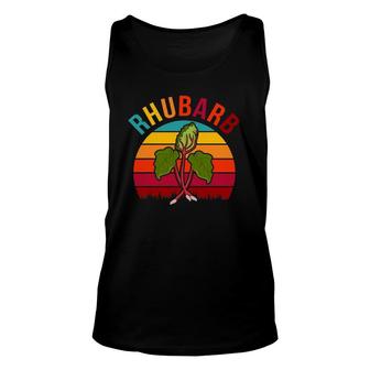 Retro National Strawberry Rhubarb Pie Day Vaporwave Rhubarb Unisex Tank Top | Mazezy