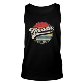 Retro Nevada Home State Nv Cool 70S Style Sunset Gift Unisex Tank Top - Seseable