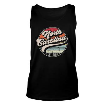 Retro North Carolina Home State Nc Cool 70S Style Sunset Unisex Tank Top - Seseable