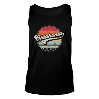 Retro Oklahoma Home State Ok Cool 70S Style Sunset Unisex Tank Top - Seseable