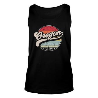 Retro Oregon Home State Or Cool 70S Style Sunset Unisex Tank Top - Seseable