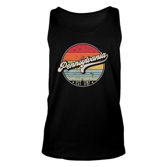Retro Pennsylvania Home State Pa Cool 70S Style Sunset Unisex Tank Top - Seseable