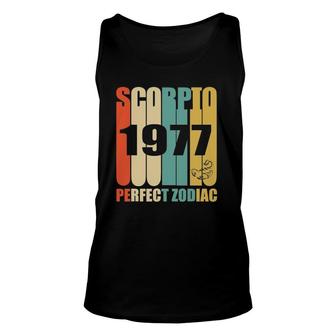 Retro Scorpio 1977 44 Years Old Bday 44Th Birthday Tee Unisex Tank Top | Seseable UK