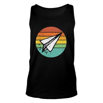 Retro Vintage Paper Airplane Lover Aviation Day Gift Ideas Unisex Tank Top | Seseable UK