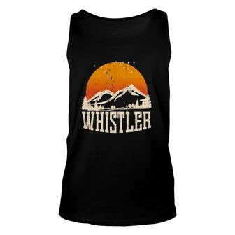 Retro Whistler Mountain Hiking Vacation Souvenir Unisex Tank Top | Mazezy