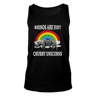 Rhinos Are Just Chubby Unicorns Gifts Unisex Tank Top | Mazezy