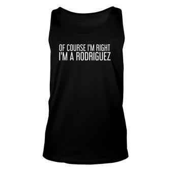 Rodriguez Gift Funny Surname Family Tree Birthday Reunion Unisex Tank Top - Seseable