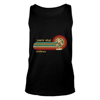 Santa Girl California Beach Retro Sunset Summer Unisex Tank Top | Seseable CA