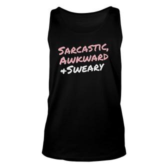 Womens Sarcastic Awkward Sweary Saying For Women Quote V-Neck Tank Top | Mazezy