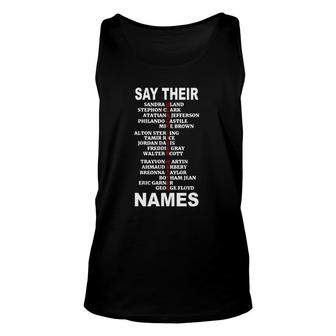 Say Their Names Blm Tee Black Lives Matter Unisex Tank Top - Seseable
