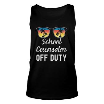 School Counselor Off Funny Duty Retro Vintage Unisex Tank Top | Mazezy